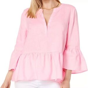 Lilly Pulitzer 3/4 bell Sleeve Bekah Linen blouse size XXS